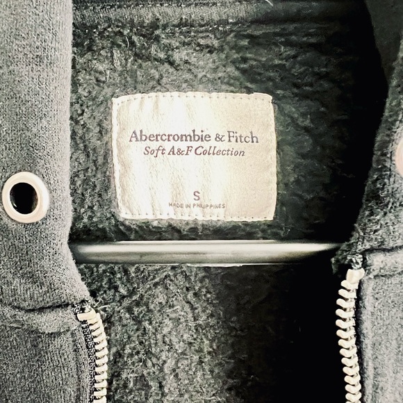Abercrombie & Fitch Cropped Full Zip Fleece Hoodie Jacket - Picture 3 of 4